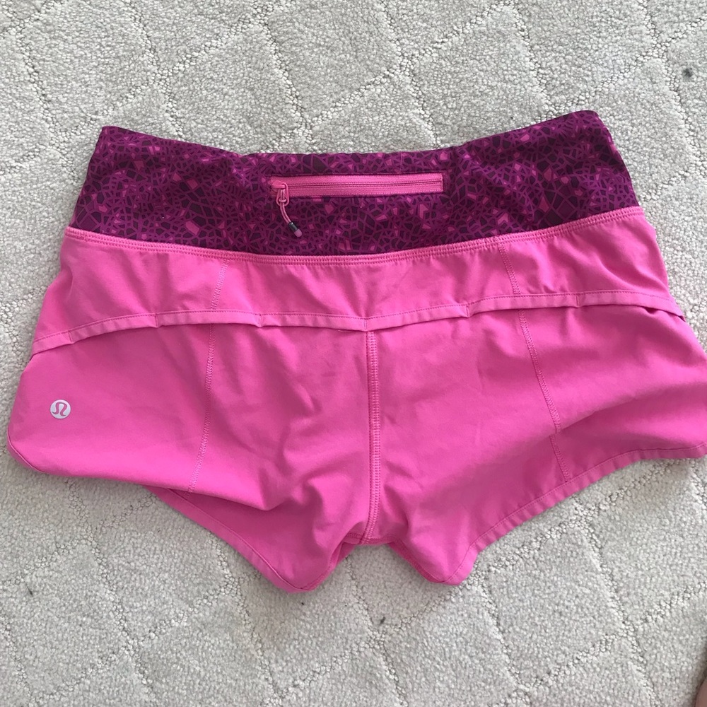 Pink lululemon shorts size 4